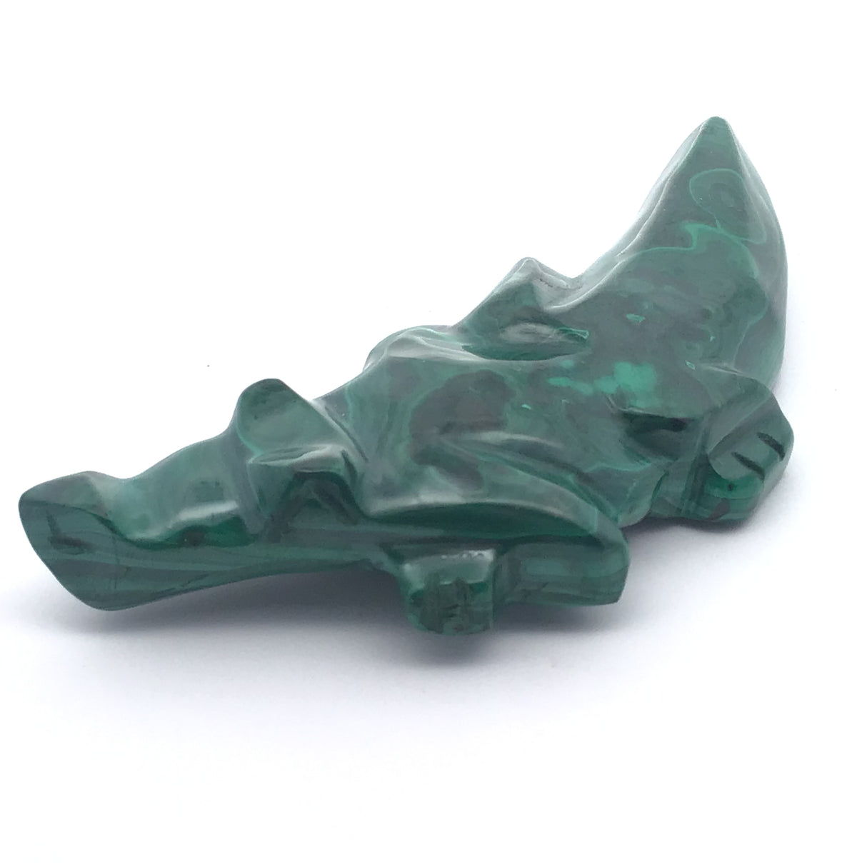 Malachite Animal Carving - Alligator