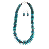 Sleeping Beauty Turquoise Disc & Sugilite Beaded Necklace & Earrings Set