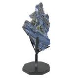 A-Quality Gem Blue Soft Kyanite Cluster on Fitted Metal Stand