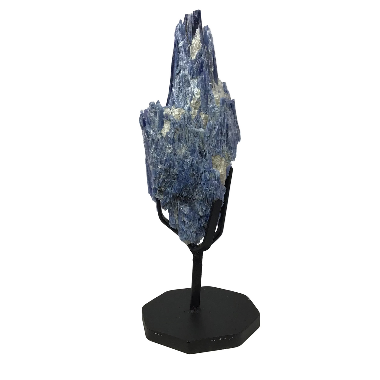 A-Quality Gem Blue Pinnacle Kyanite Cluster On Fitted Metal Stand
