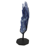 Grappe de cristaux de cyanite bleue de qualité A sur support métallique ajusté