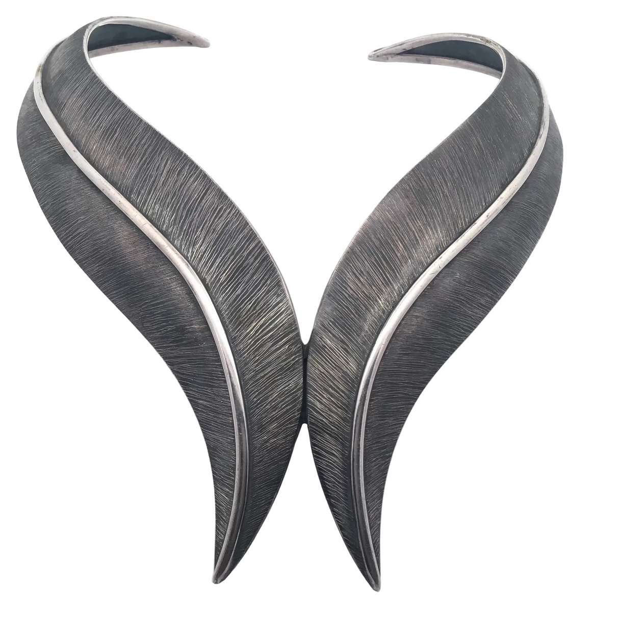 Oxidized 925 Sterling Silver Leaf Inspired Necklace Collar
