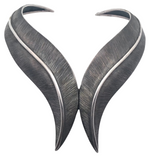 Oxidized 925 Sterling Silver Leaf Inspired Necklace Collar