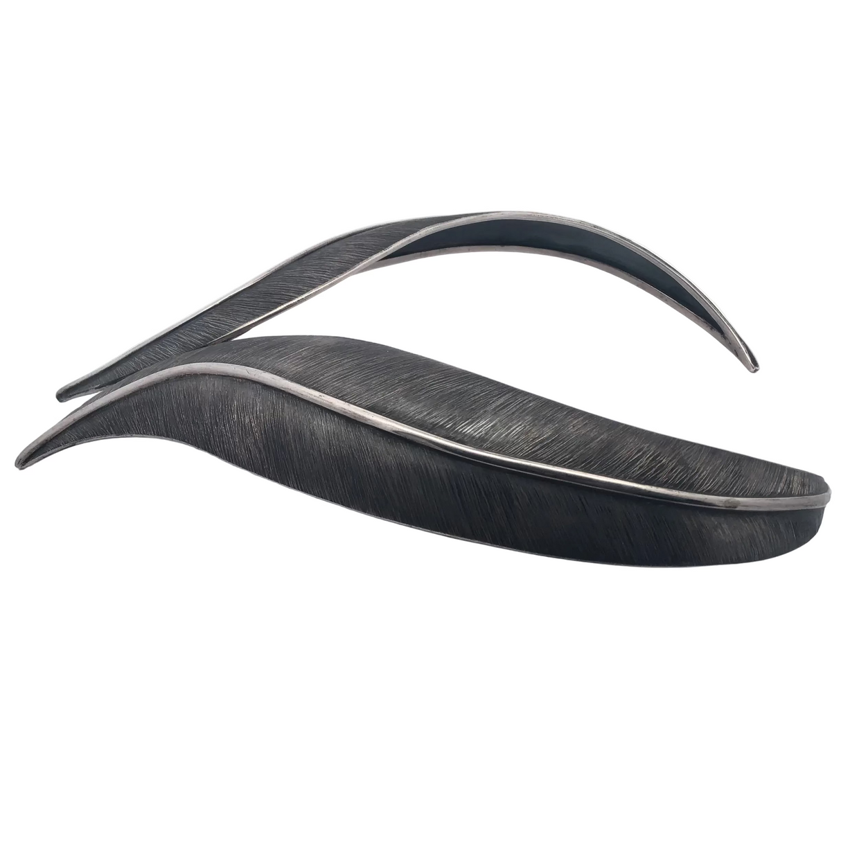 Oxidized 925 Sterling Silver Leaf Inspired Necklace Collar