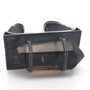 Double Terminated Cut Quartz Point Cuff Strap Set on Oxidized 925 Sterling Silver Direction Design