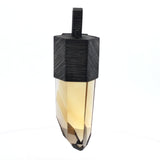 Smoky Citrine Crystal Point Pendant Bezel Set in Oxidized 925 Sterling Silver Lantern Column with Rectangle Bail
