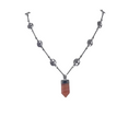 Single Point with Lantern Bezel & Plated Mini Tree of Life Chain - Sacred Geometry