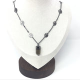 Single Point with Lantern Bezel & Plated Mini Tree of Life Chain - Sacred Geometry