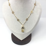 Single Point with Lantern Bezel & Plated Mini Tree of Life Chain - Sacred Geometry