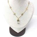 Single Point with Lantern Bezel & Plated Mini Tree of Life Chain - Sacred Geometry