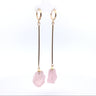 Rough Quartz Dangle Bar Earrings - Plated Over Brass