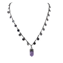 Single Cut Point Necklace with Plated Mini Medallions Over Brass