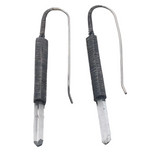 A+ Quality Quartz Point Earrings Bezel Set In Lantern Oxidized 925 Sterling Silver Column on Extra Long French Wires 2.75"