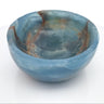 Blue Calcite Hand - Carved Round Dish 3"