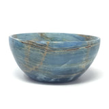 Blue Calcite Hand - Carved Round Bowl 5.5"