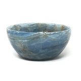 Blue Calcite Hand - Carved Round Bowl 5.5"