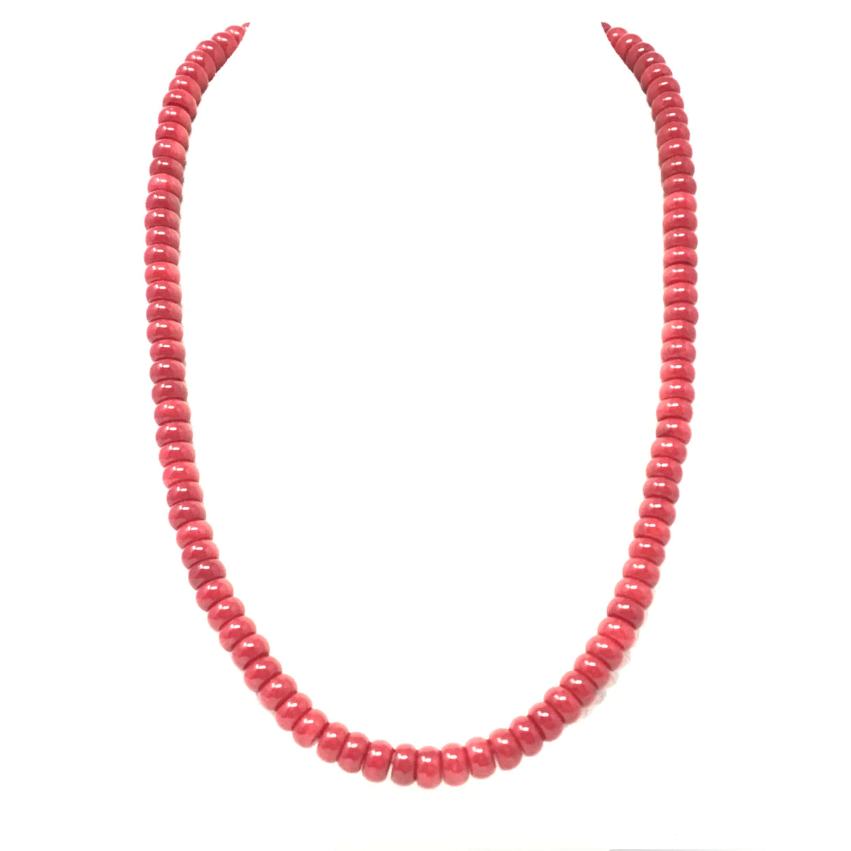 Red Coral 4x7mm Necklace with Gold Plated Lobster Clasp - 18"