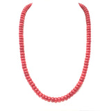 Red Coral 4x7mm Necklace with Gold Plated Lobster Clasp - 18"