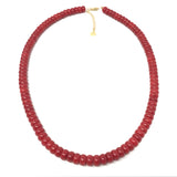 Red Coral 4x7mm Necklace with Gold Plated Lobster Clasp - 18"