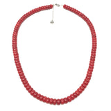 Red Coral 4x7mm Necklace with Sterling Silver Lobster Clasp - 18"