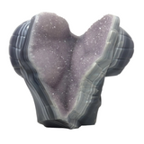 A+ Amethyst Druze Heart Duo Agate Horn Skull Carving