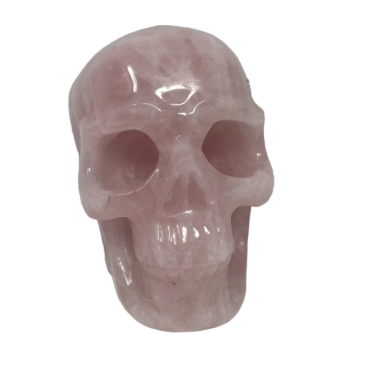 A+ Rose Quartz Skull Carving - Extra Large 9"