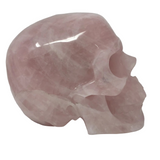A+ Rose Quartz Skull Carving - Extra Large 9"