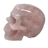 A+ Rose Quartz Skull Carving - Extra Large 9"