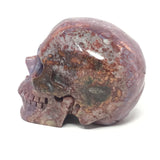 Polychrome Agate Skull Carving with Unique Colors - 6"