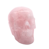 Powder Pink Rose Quartz Skull Carving - 3"