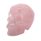 Powder Pink Rose Quartz Skull Carving - 3"