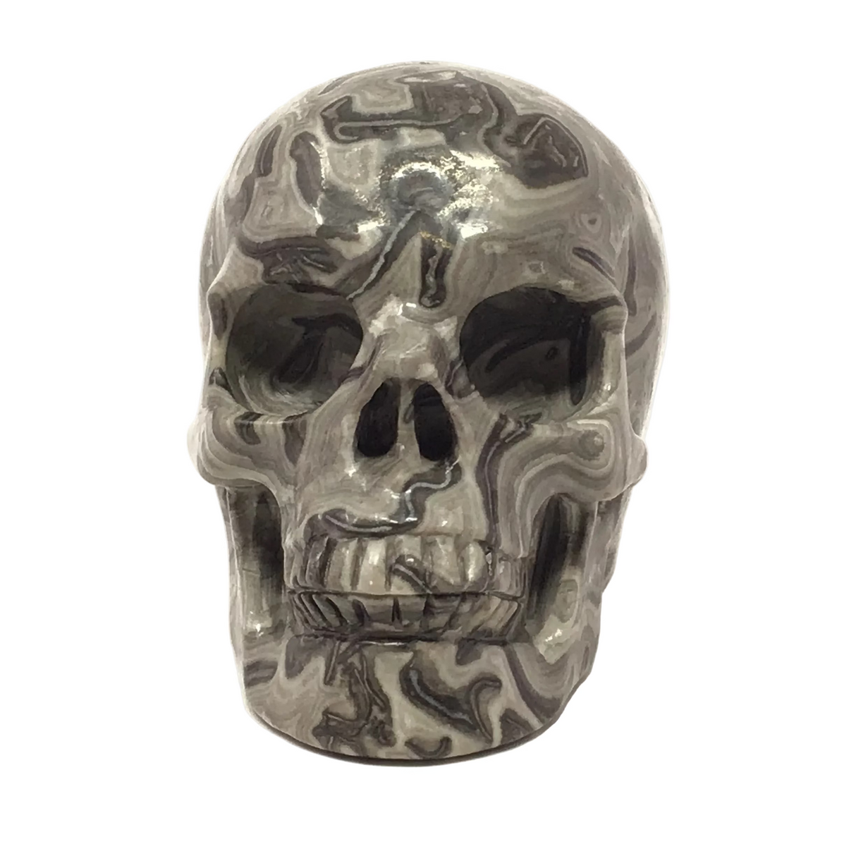 Picasso Jasper Skull Carving - 4.5"