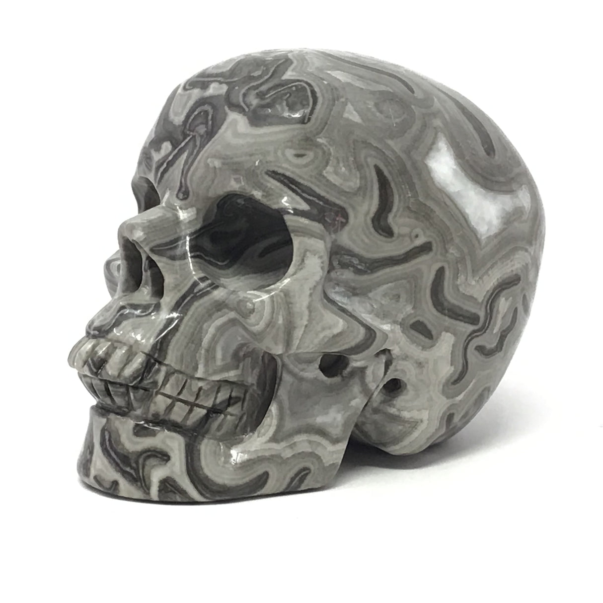 Picasso Jasper Skull Carving - 4.5"