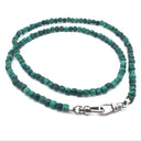 4mm Faceted Square Bead Necklace 21" with Double Carabiner Clasp