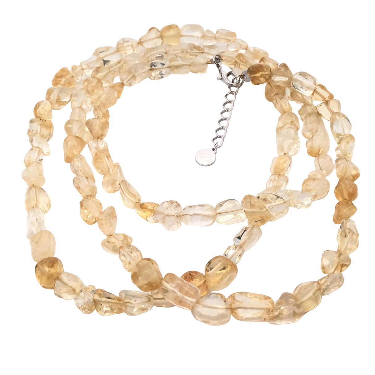 30" Tiny Tumbled Citrine Necklace with Trigger Clasp & Extension