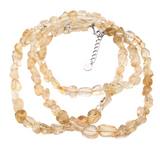 30" Tiny Tumbled Citrine Necklace with Trigger Clasp & Extension