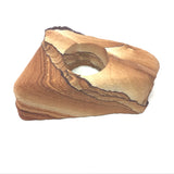 Desert Sandstone Freeform Tealight Candle Holder with Clay Layers - Medium