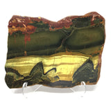 A+ Quality Tigers Eye Scenic Slice with Red Iron Skies