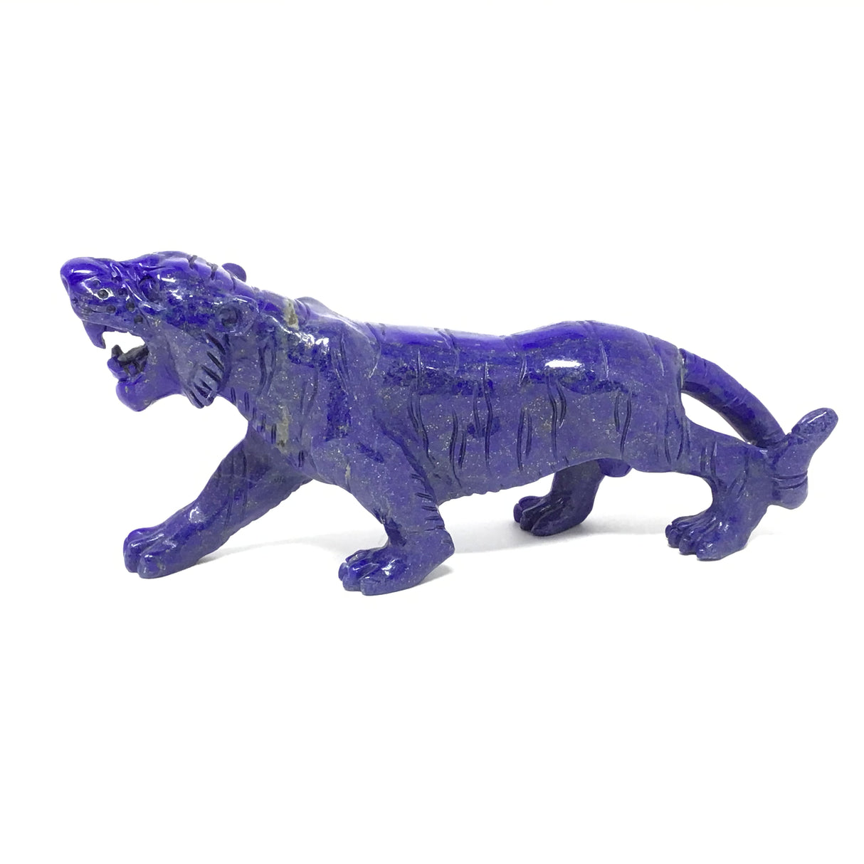A+ Lapis Lazuli Tiger Carving - Roaring