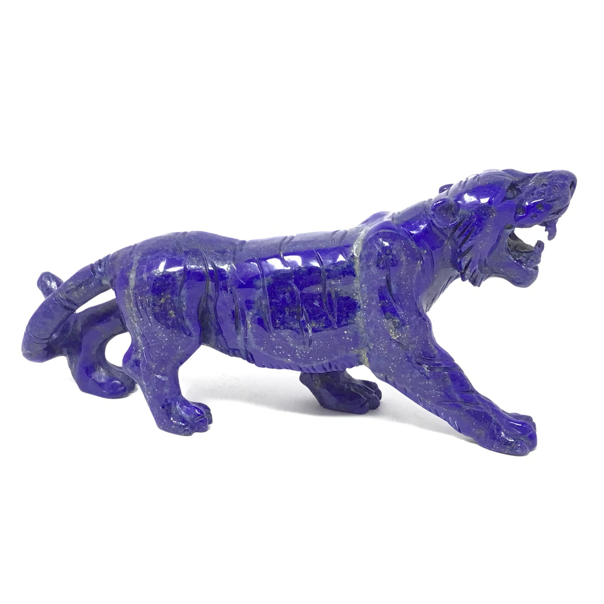 A+ Lapis Lazuli Tiger Carving - Roaring