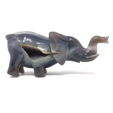 Agate Druze Elephant Carving in Sitting Upright Position