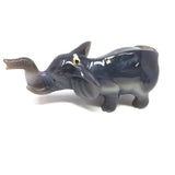 Agate Druze Elephant Carving in Sitting Upright Position