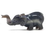 Agate Druze Elephant Carving in Sitting Upright Position