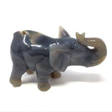 Agate Geode Elephant Carving with Trunk Up
