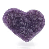 Amethyst Druze Heart on Lucite Easel - 2" Tall