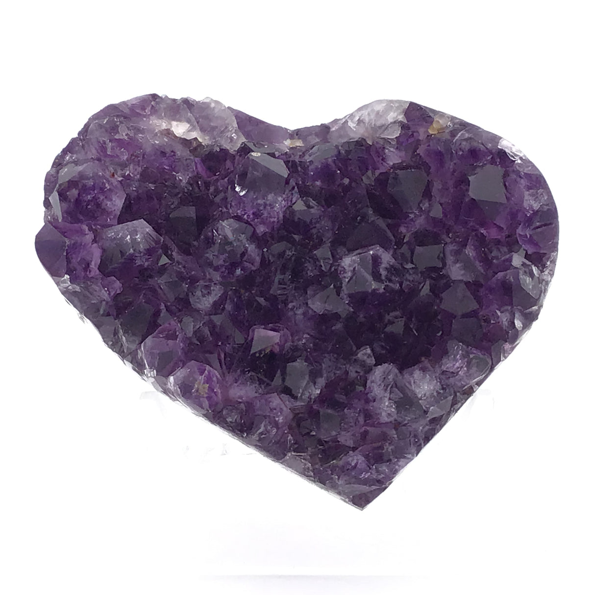 Amethyst Crystal Heart on Lucite Easel - (2-3")