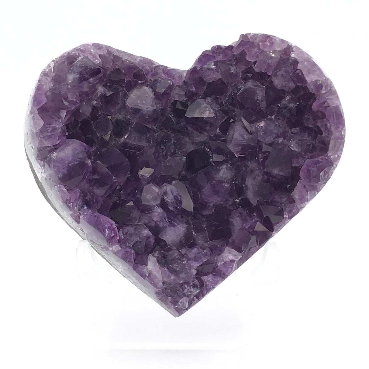 Amethyst Crystal Heart on Lucite Easel - (2-3")