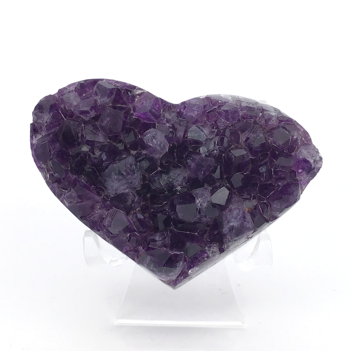 Amethyst Crystal Heart on Lucite Easel - (2-3")