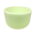 10" malachite gem infused quartz singing bowl in soft green, perfect pitch F note