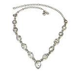Collier Diamant Herkimer - 13 Formes Libres avec Bélières Simples en Argent 925 et Maillons Rolo